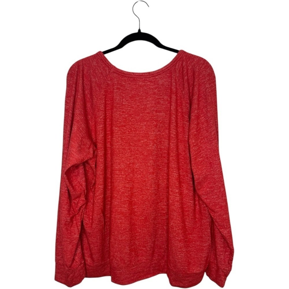 Buffalo David Bitton long sleeve slub knit top organic heather red -xxl